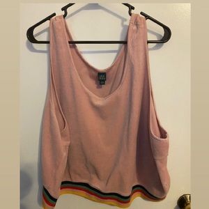(Used) velvet pink crop top